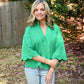 Green Break Through Scalloped Top - She Chester