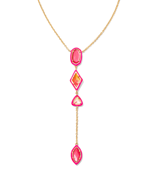 Greta Y Necklace Pink Mix - She Chester
