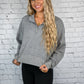 Grey Cropped Quarter Zip Pullover - She Chester