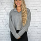 Grey Cropped Quarter Zip Pullover - She Chester