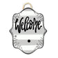 Grey Striped Bloom Welcome Insert Sign - She Chester