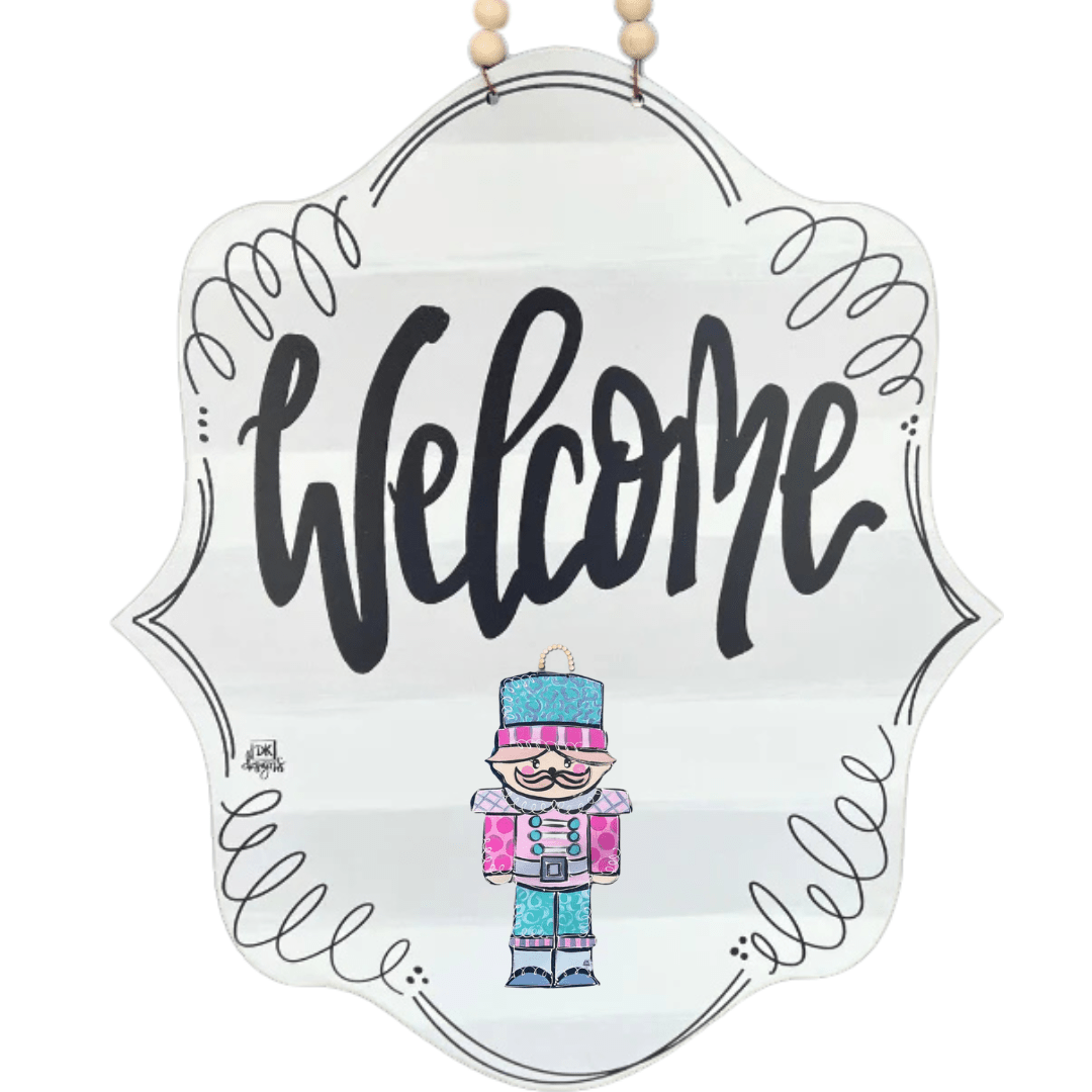 Grey Striped Welcome Insert Sign - She Chester