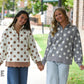 Grey & White Polka Dot Scallop Pull - She Chester