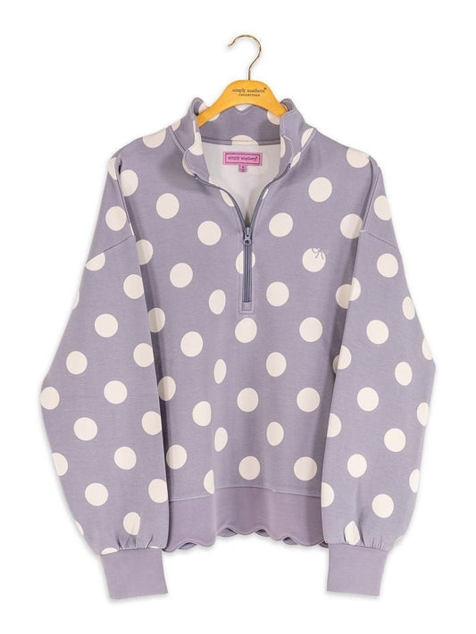 Grey & White Polka Dot Scallop Pull - She Chester