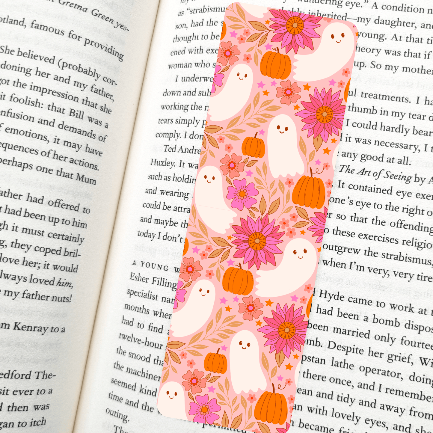 Groovy Ghosts Bookmark – Soft Matte Laminated    - She Chester