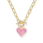 Haisley Heart Enamel Blush Rhod Necklace - She Chester