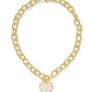 Haisley Heart Statement Necklace - Gold - She Chester