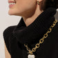 Haisley Heart Statement Necklace - Gold - She Chester