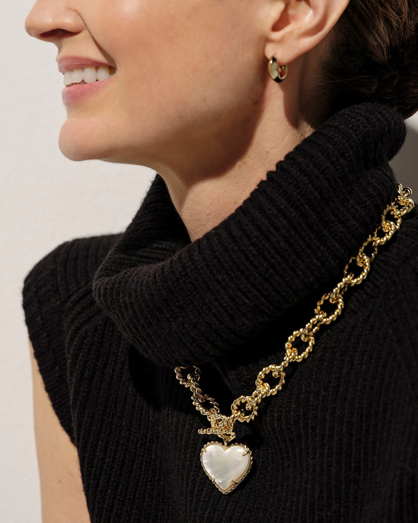 Haisley Heart Statement Necklace - Gold - She Chester