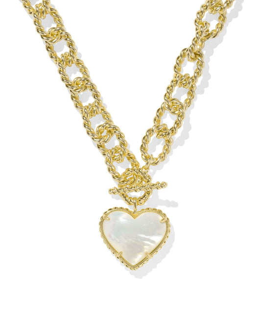 Haisley Heart Statement Necklace - Gold - She Chester