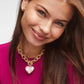 Haisley Heart Statement Necklace - Gold Blush - She Chester