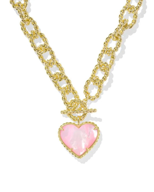 Haisley Heart Statement Necklace - Gold Blush - She Chester