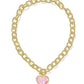 Haisley Heart Statement Necklace - Gold Blush - She Chester