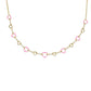 Haisley Heart Strand Necklace Gold Pink Pearlescent Enamel - She Chester