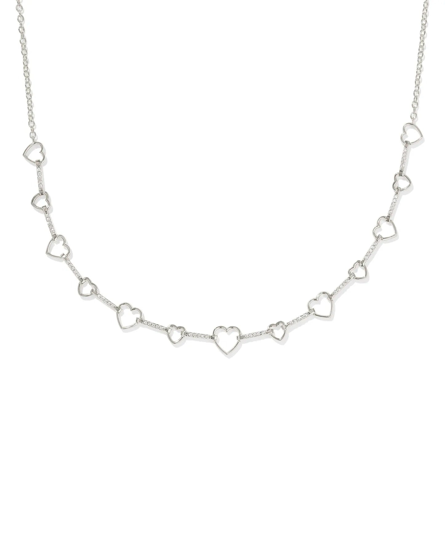 Haisley Heart Strand Necklace - Rhod - She Chester