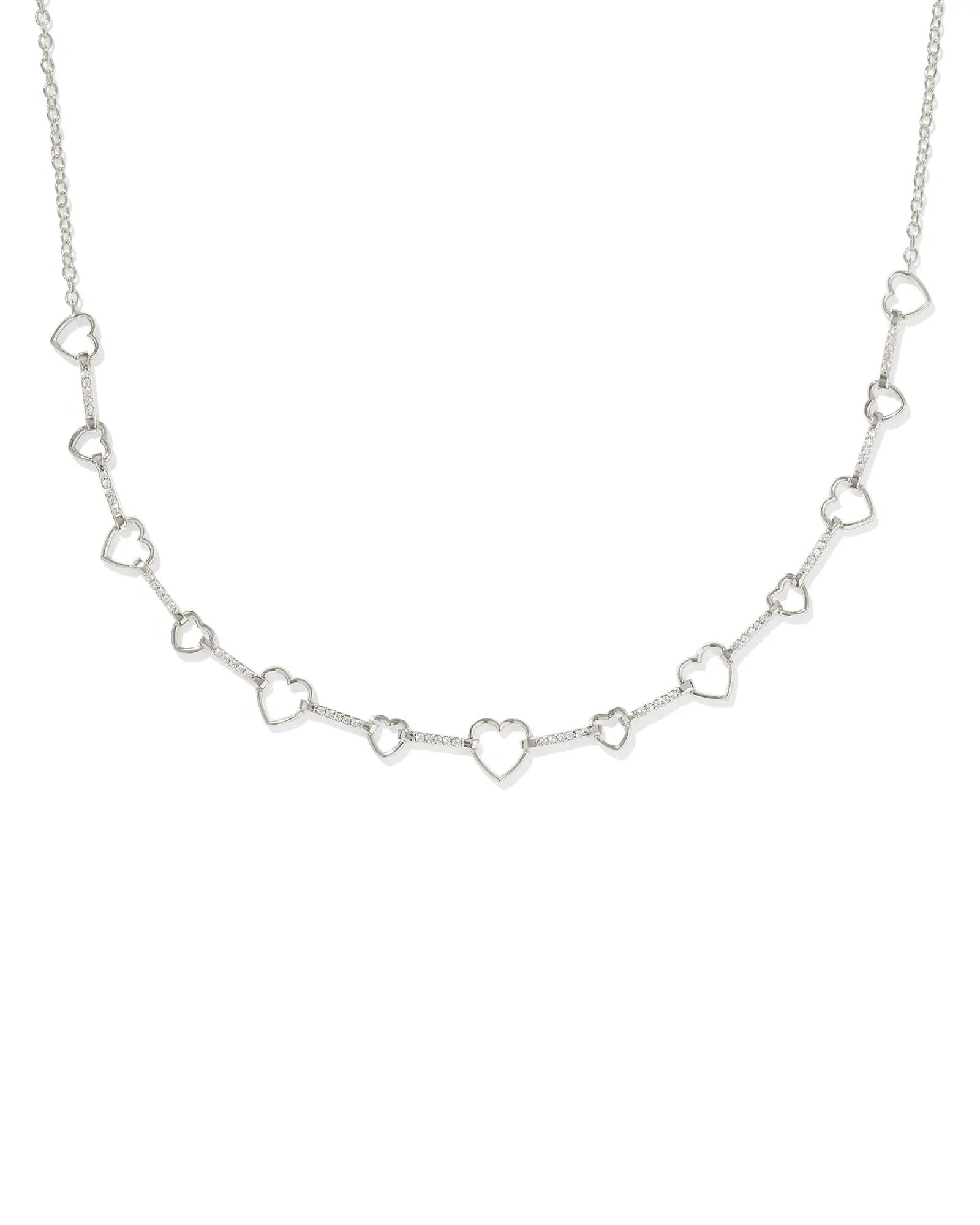 Haisley Heart Strand Necklace - Rhod - She Chester