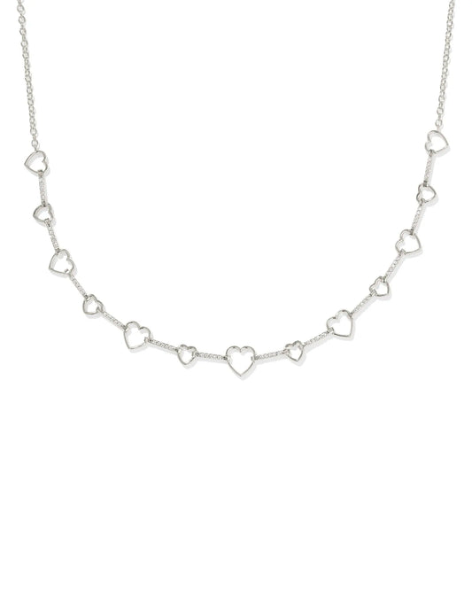 Haisley Heart Strand Necklace - Rhod - She Chester
