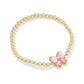 Haley Bow Gold Blush MOP Stretch Bracelet - She Chester