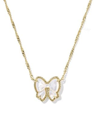 Haley Bow Gold Ivory MOP Necklace - She Chester