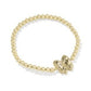 Haley Bow Gold Ivory MOP Stretch Bracelet - She Chester