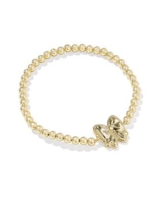Haley Bow Gold Ivory MOP Stretch Bracelet - She Chester
