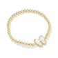 Haley Bow Gold Ivory MOP Stretch Bracelet - She Chester