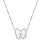 Haley Bow Rhodium Ivory MOP Necklace - She Chester