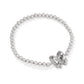 Haley Bow Rhodium Ivory MOP Stretch Bracelet - She Chester