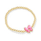 HALEY BOW STRETCH BRACELET GOLD ROSE VIOLET MOTHER OF PEARL - She Chester
