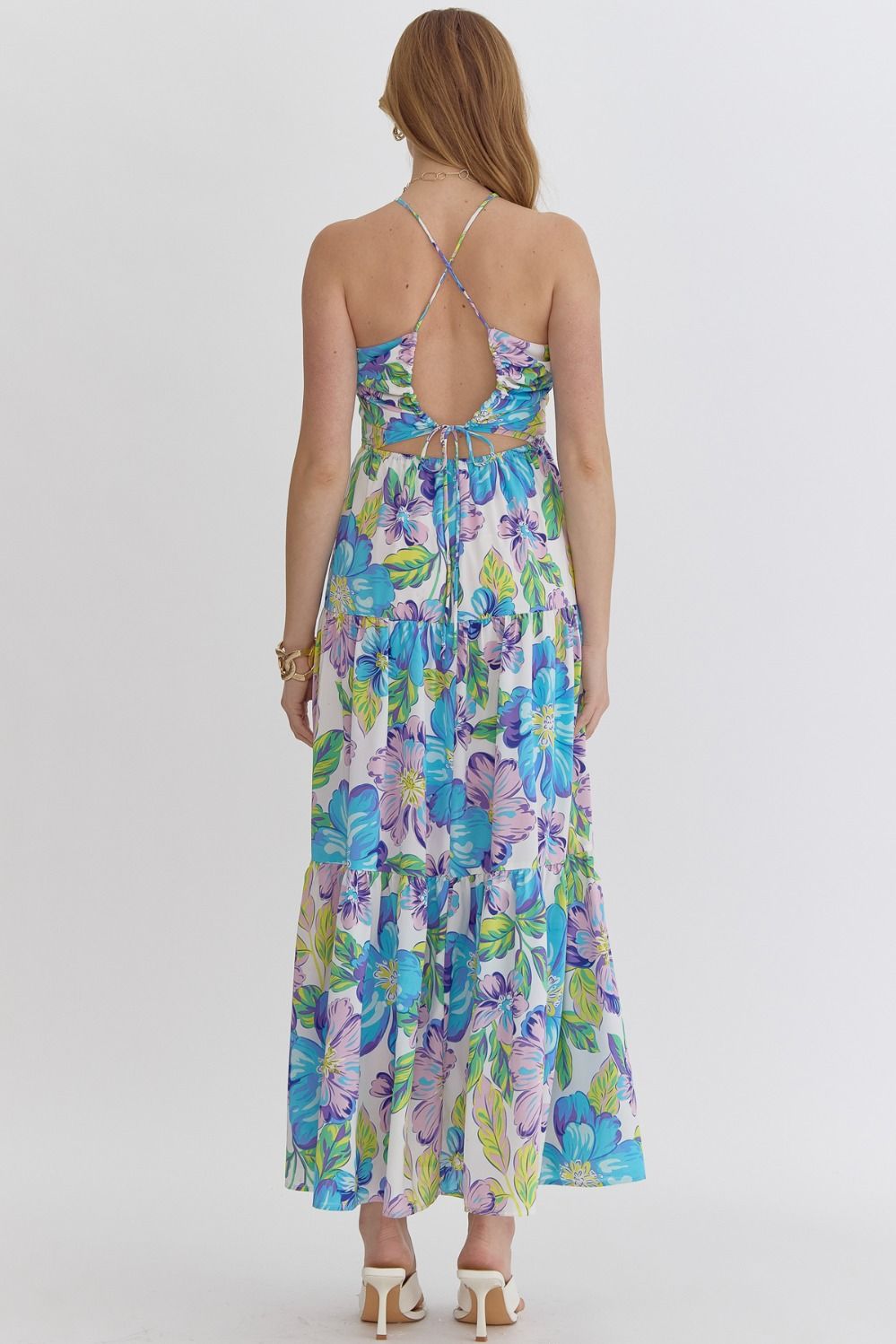 Hallie Floral Halter Dress - She Chester