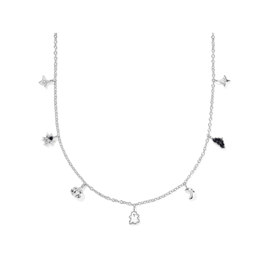 HALLOWEEN STRAND NECKLACE SILVER MULTI MIX - She Chester