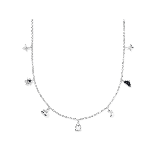 HALLOWEEN STRAND NECKLACE SILVER MULTI MIX - She Chester