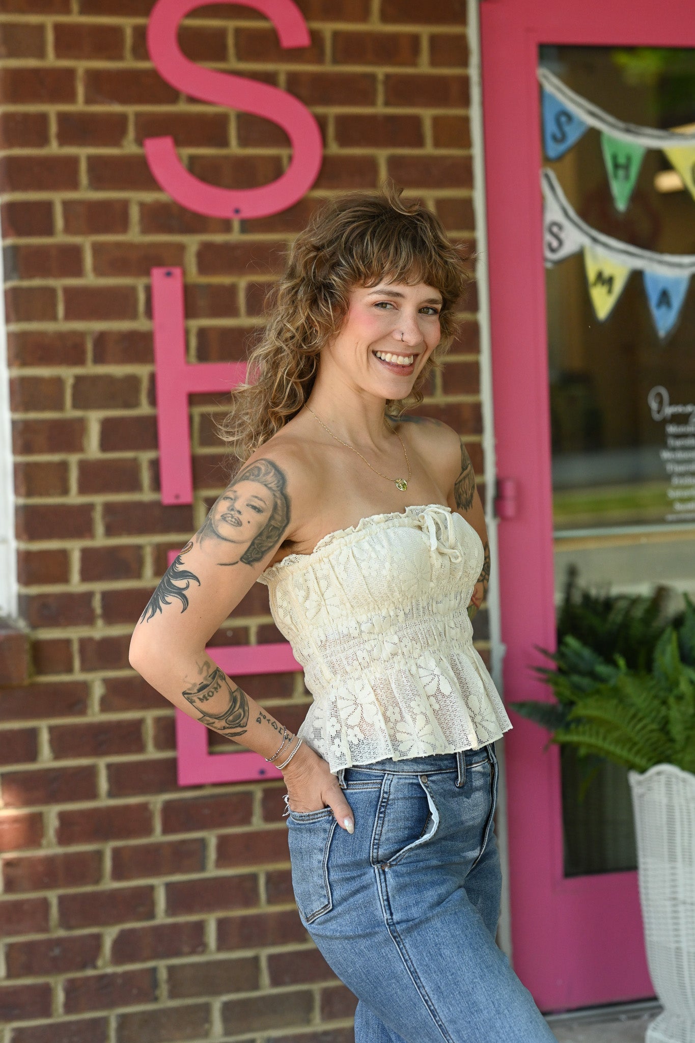 Hannah White Lace Tube Top - She Chester