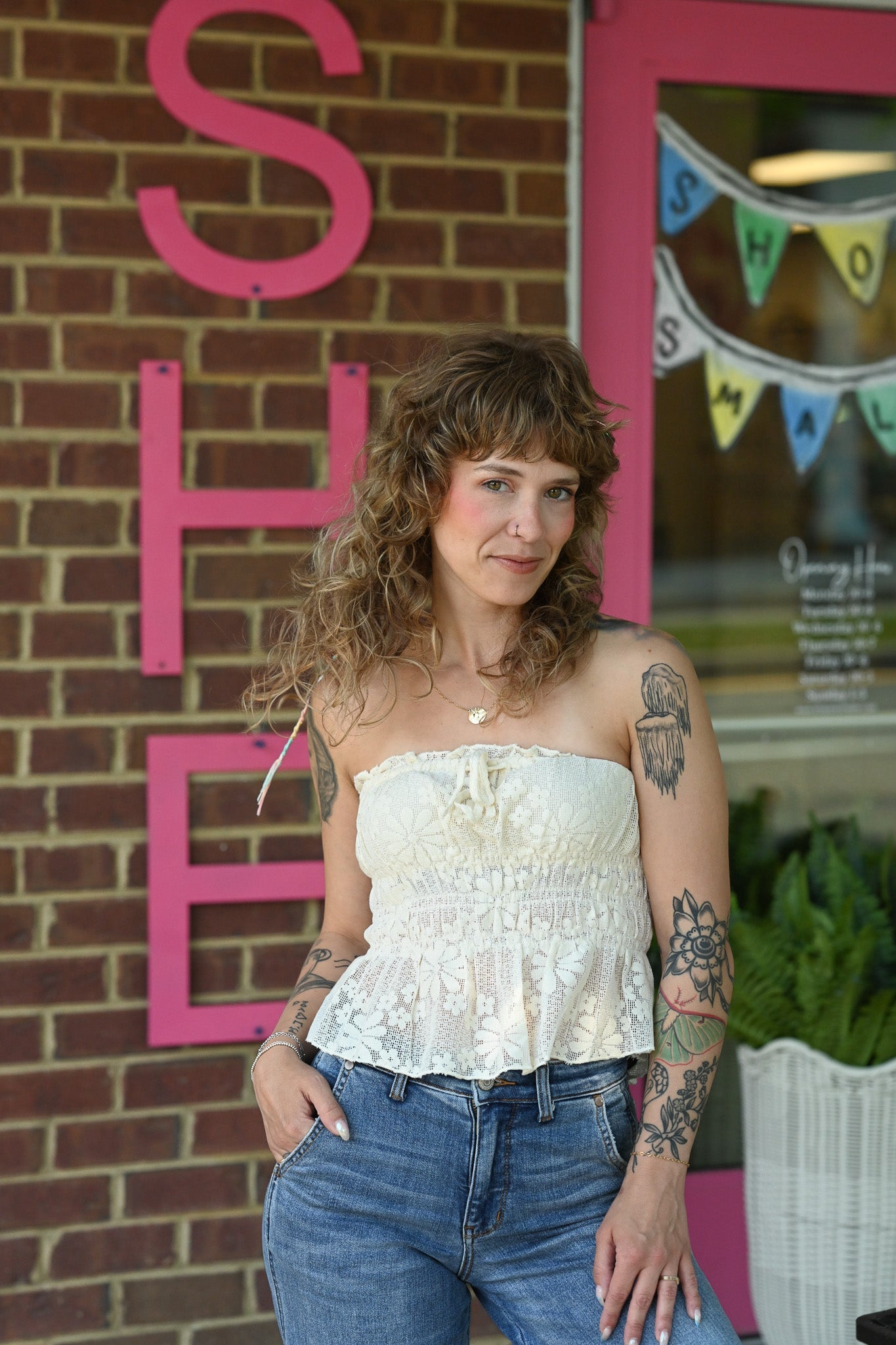 Hannah White Lace Tube Top - She Chester