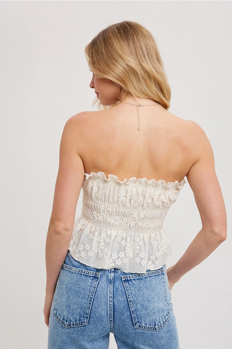 Hannah White Lace Tube Top - She Chester