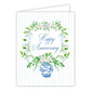 Happy Anniversary Floral Wreath Chinoiserie Greeting Card - She Chester