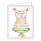 Happy Birthday Banner Pink and Green Cake Greeting Card - She Chester
