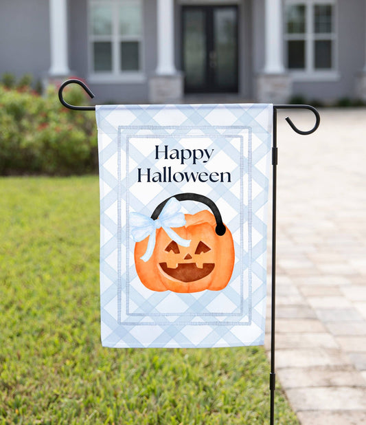 Happy Halloween Jack - o' - lantern Garden Flag: 12" x 18" - She Chester