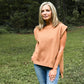 Happy Hour Mock Neck Top - Camel - She Chester