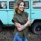 Happy Hour Mock Neck Top - Olive - She Chester