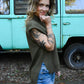 Happy Hour Mock Neck Top - Olive - She Chester