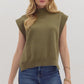 Happy Hour Mock Neck Top - Olive - She Chester