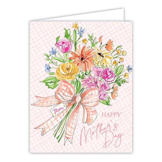 Happy Mother's Day Flower Bouquet Orange Bow Greeting Card - She Chester
