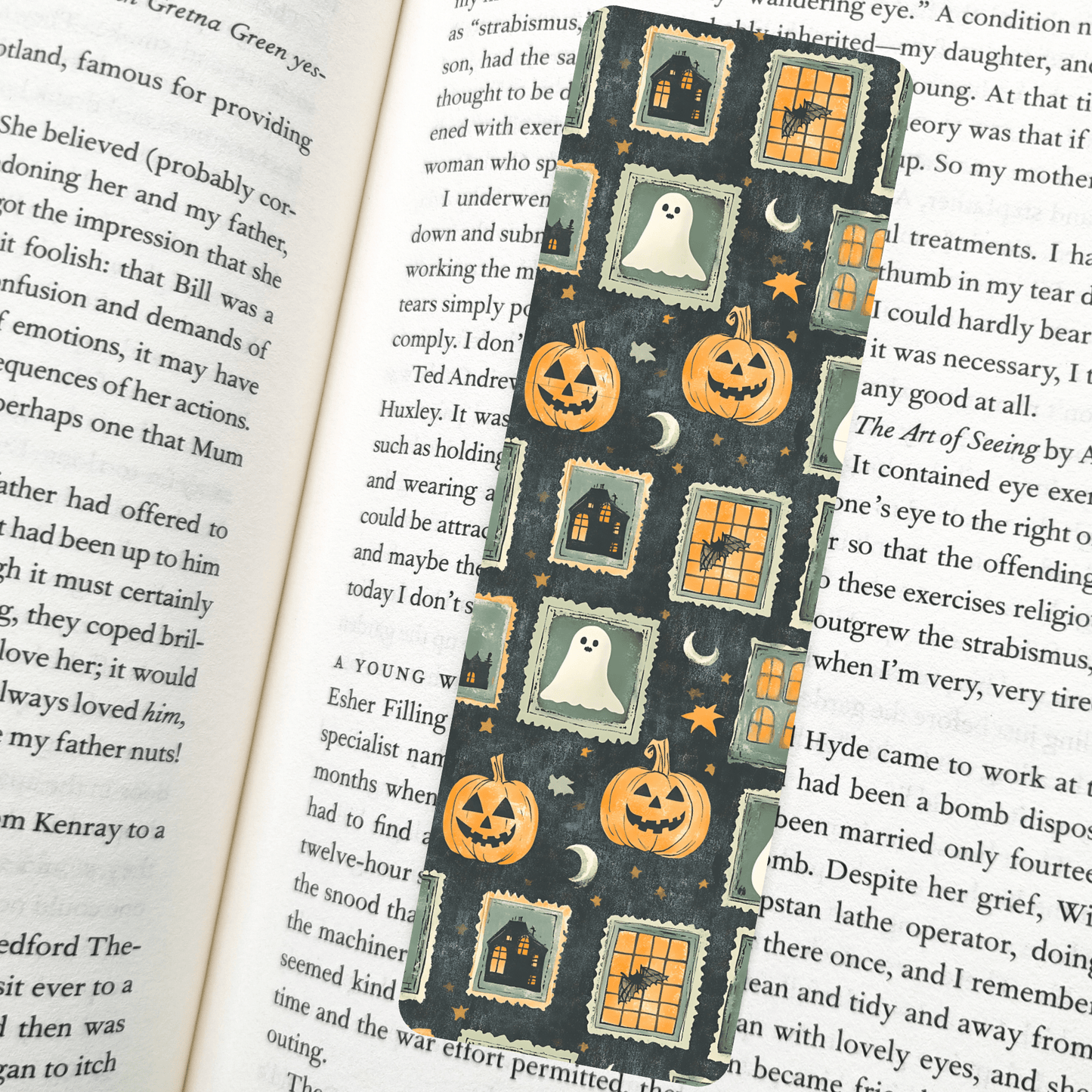 Haunted Stamps Bookmark – Soft Matte Laminated  - She Chester