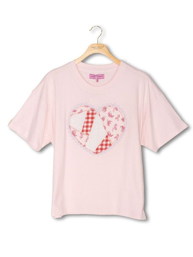Heart Patchwork Pink Short Sleeve - She Chester
