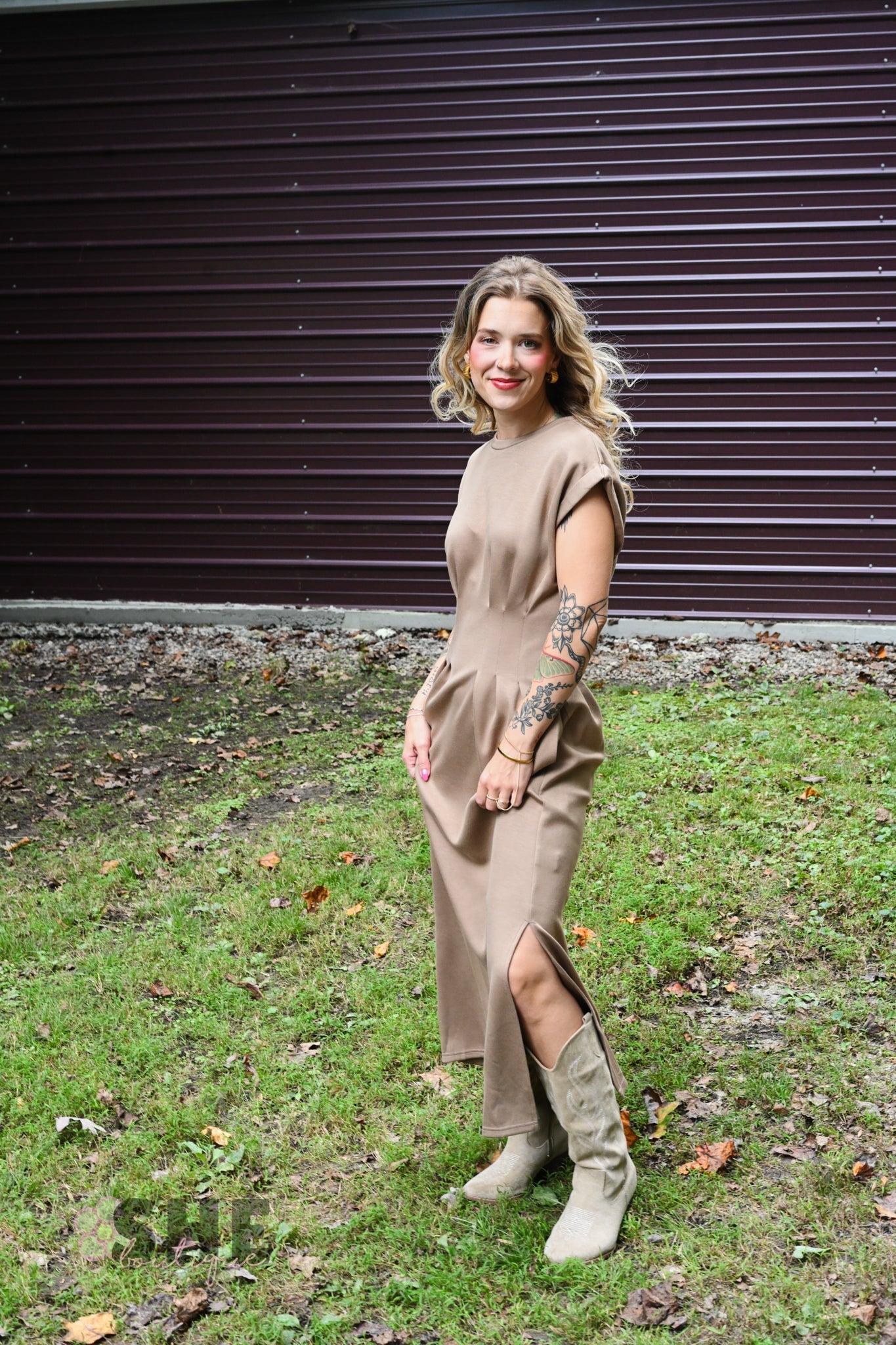Heidi Latte Maxi Dress - She Chester