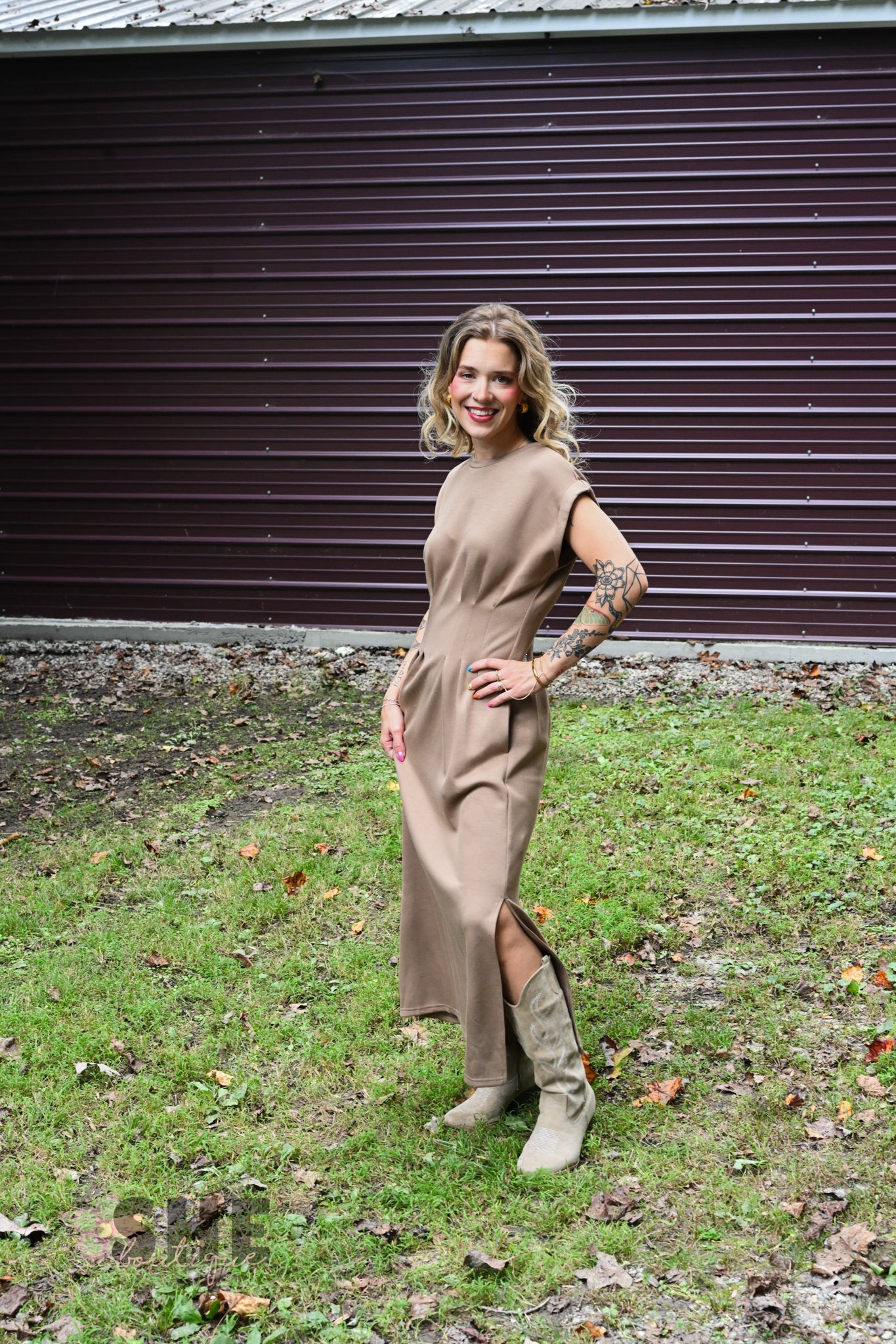 Heidi Latte Maxi Dress - She Chester