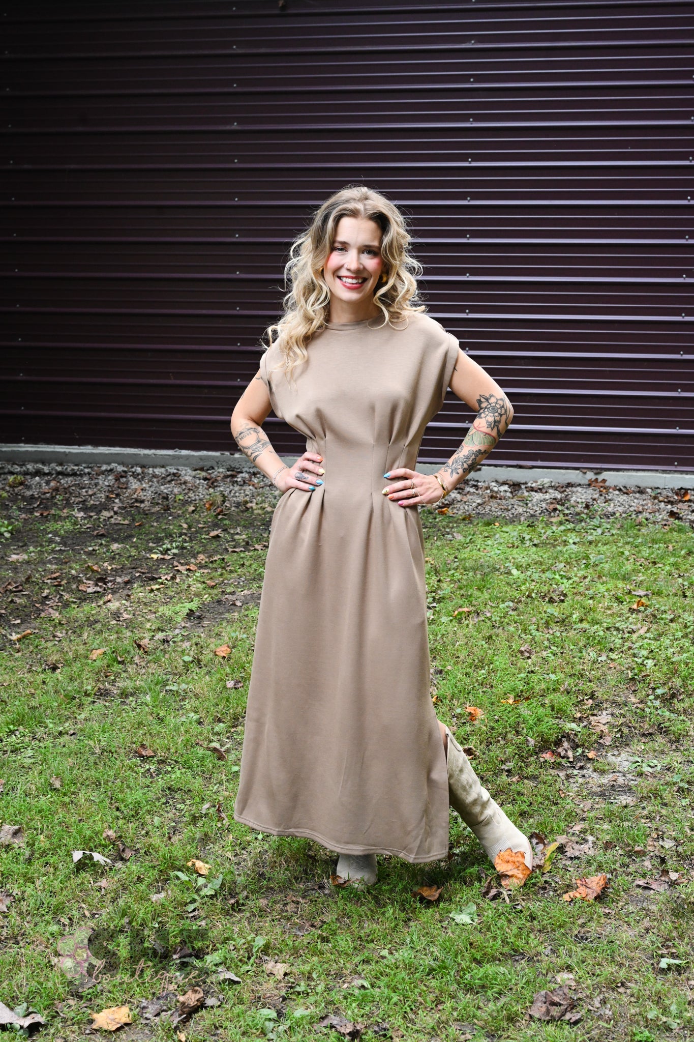 Heidi Latte Maxi Dress - She Chester
