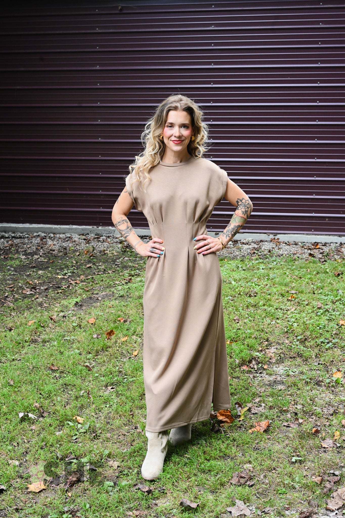 Heidi Latte Maxi Dress - She Chester