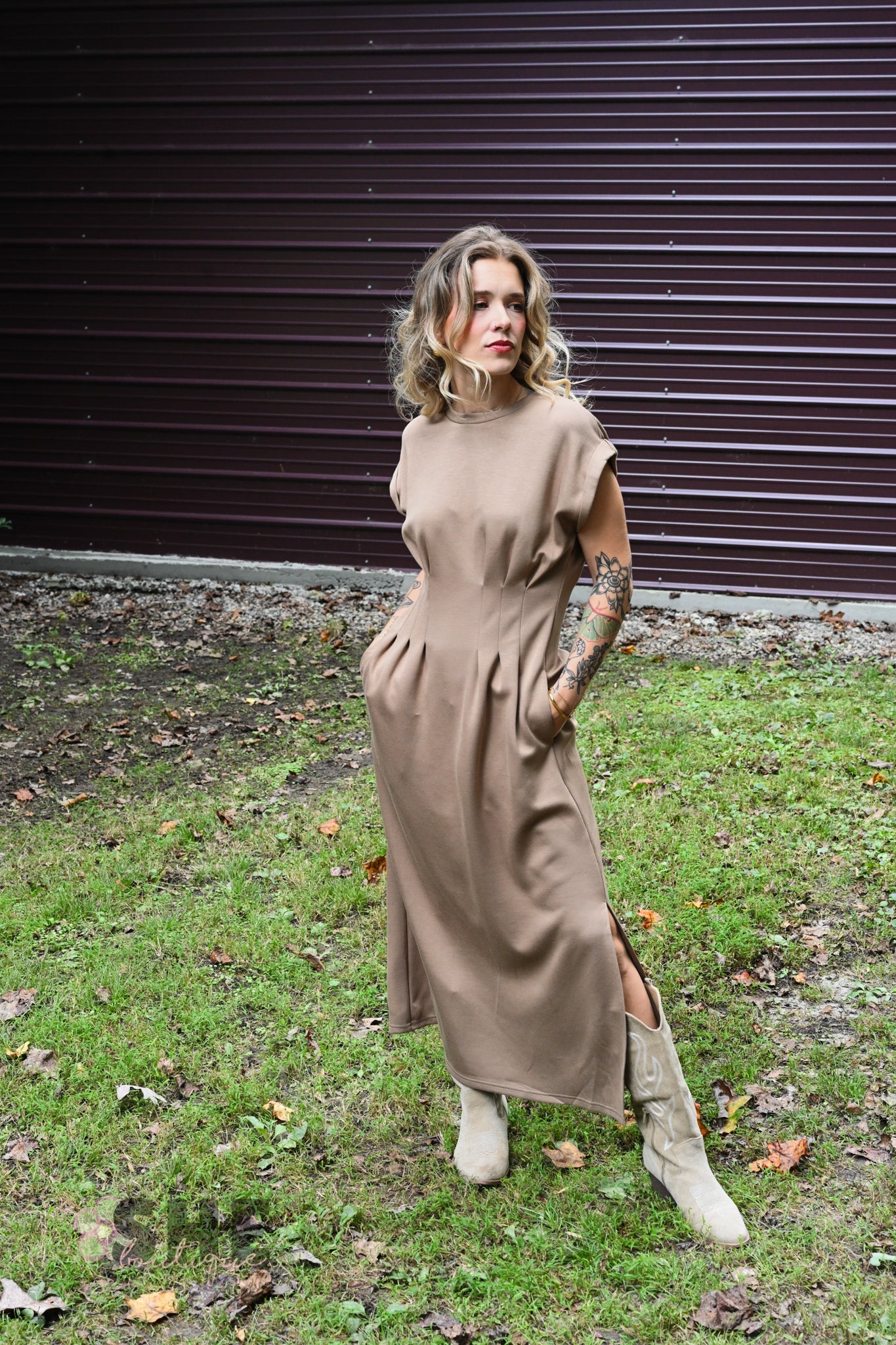 Heidi Latte Maxi Dress - She Chester